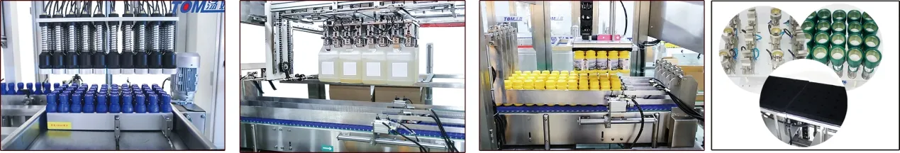 ODM آلية سائل متعددة الرؤوس حصرية براءة اختراع مضادة للتجمد والزيت زجاجات ملء آلة 9